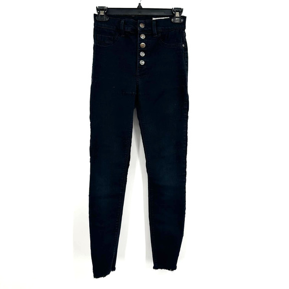 Pistola size 26 made in USA black denim jeans skinny 5 button fly style P8550B‎ - Picture 1 of 8